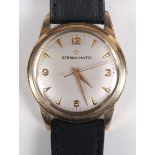 An Eterna-matic gilt metal fronted and steel backed circular cased gentleman's wristwatch with