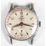 A Roamer Calendar steel backed circular cased gentleman's wristwatch with signed and jewelled MST