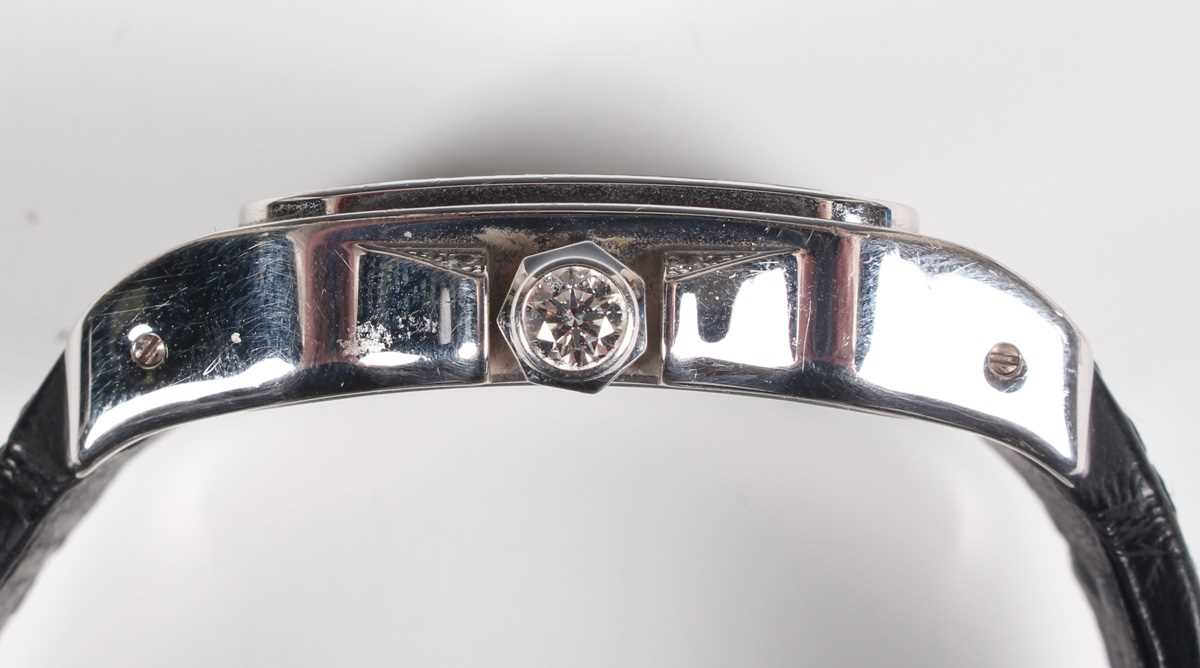 A Cartier Santos 100 Automatic 18ct white gold and diamond set gentleman's wristwatch, Ref. 2744, - Image 3 of 7