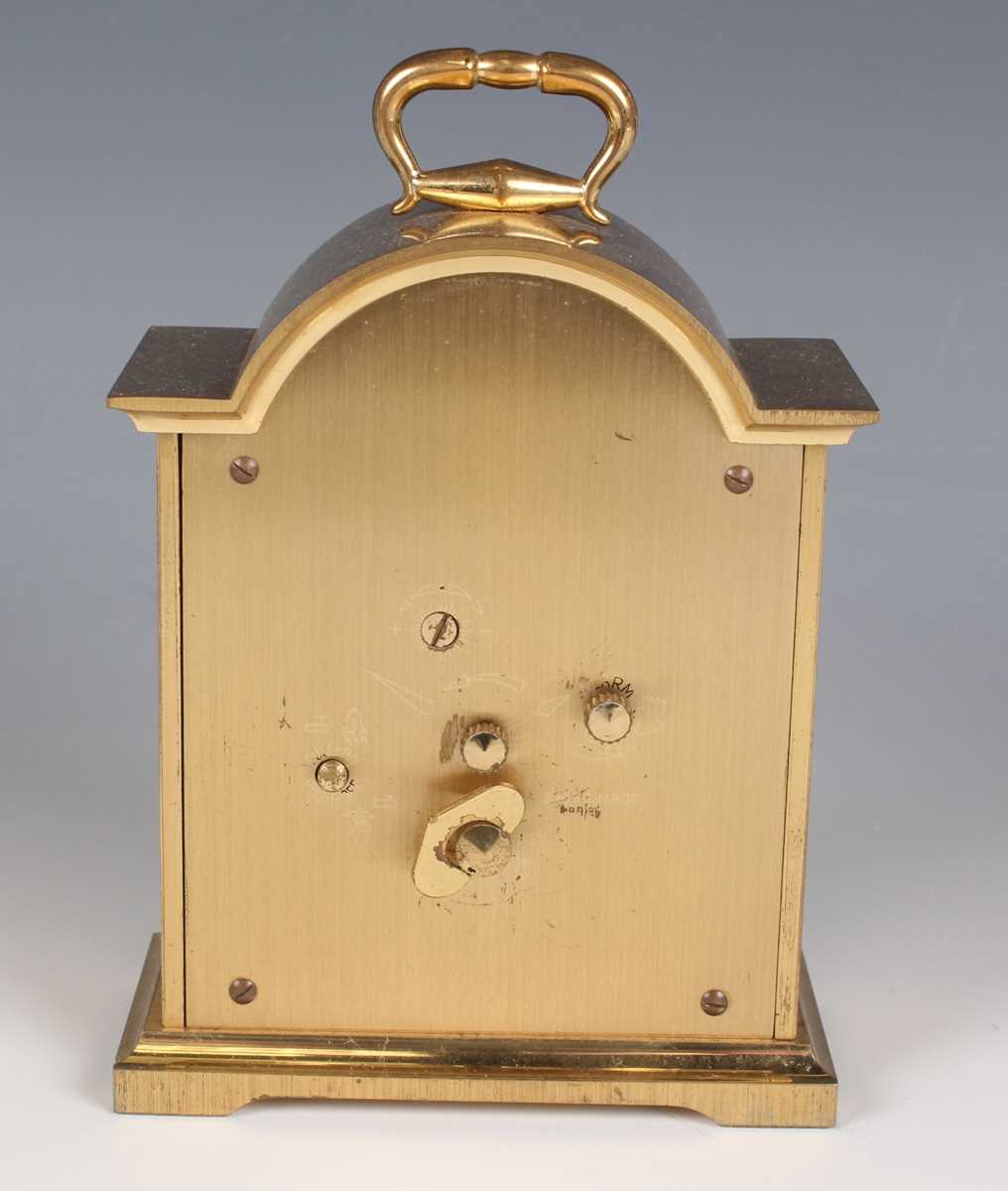 A Swiza gilt brass mantel timepiece with eight day movement, height 13cm, together with a Looping - Image 4 of 14
