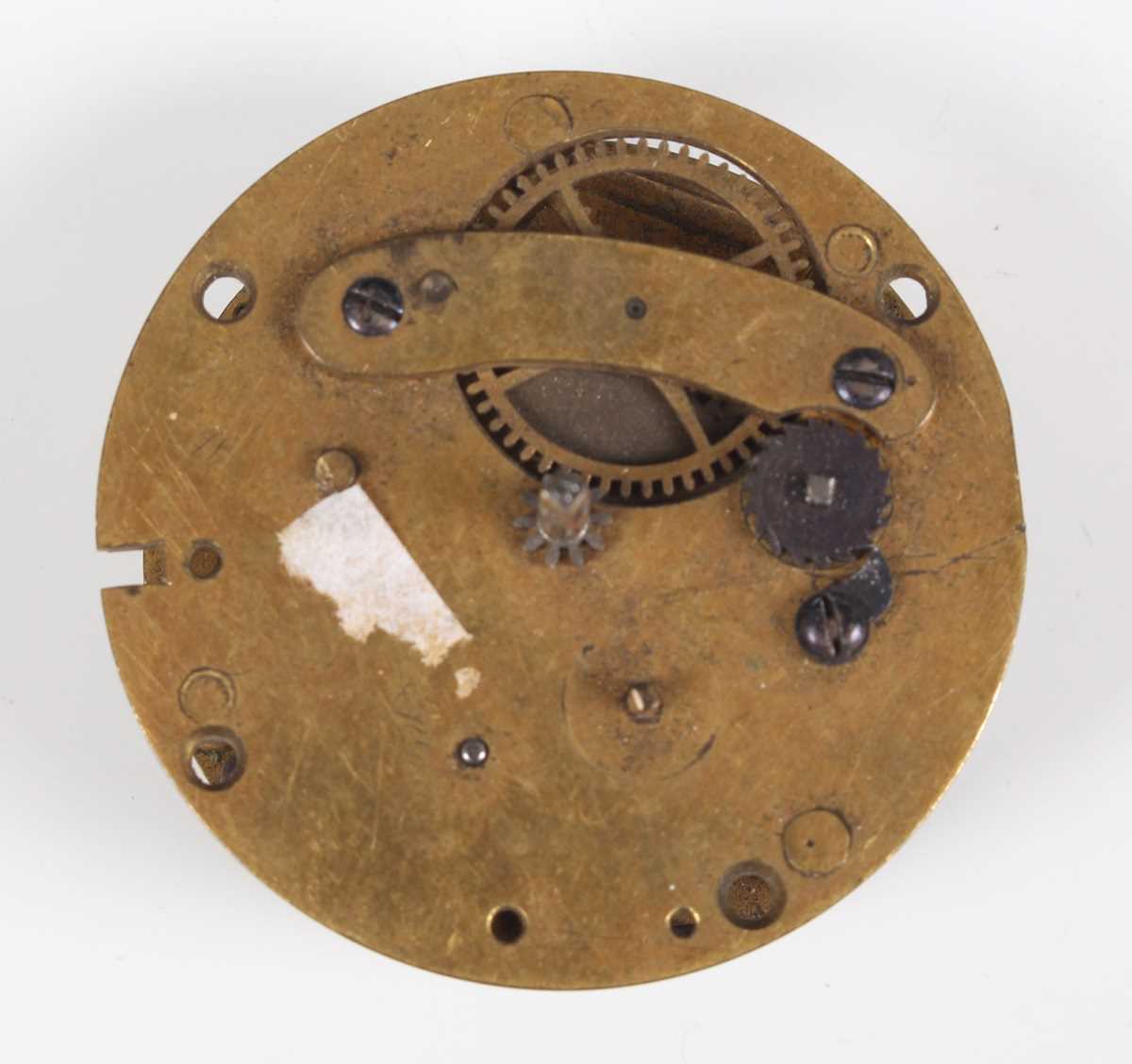 An early 18th century white enamelled pocket watch dial with black Roman hour numerals, outer Arabic - Bild 7 aus 24