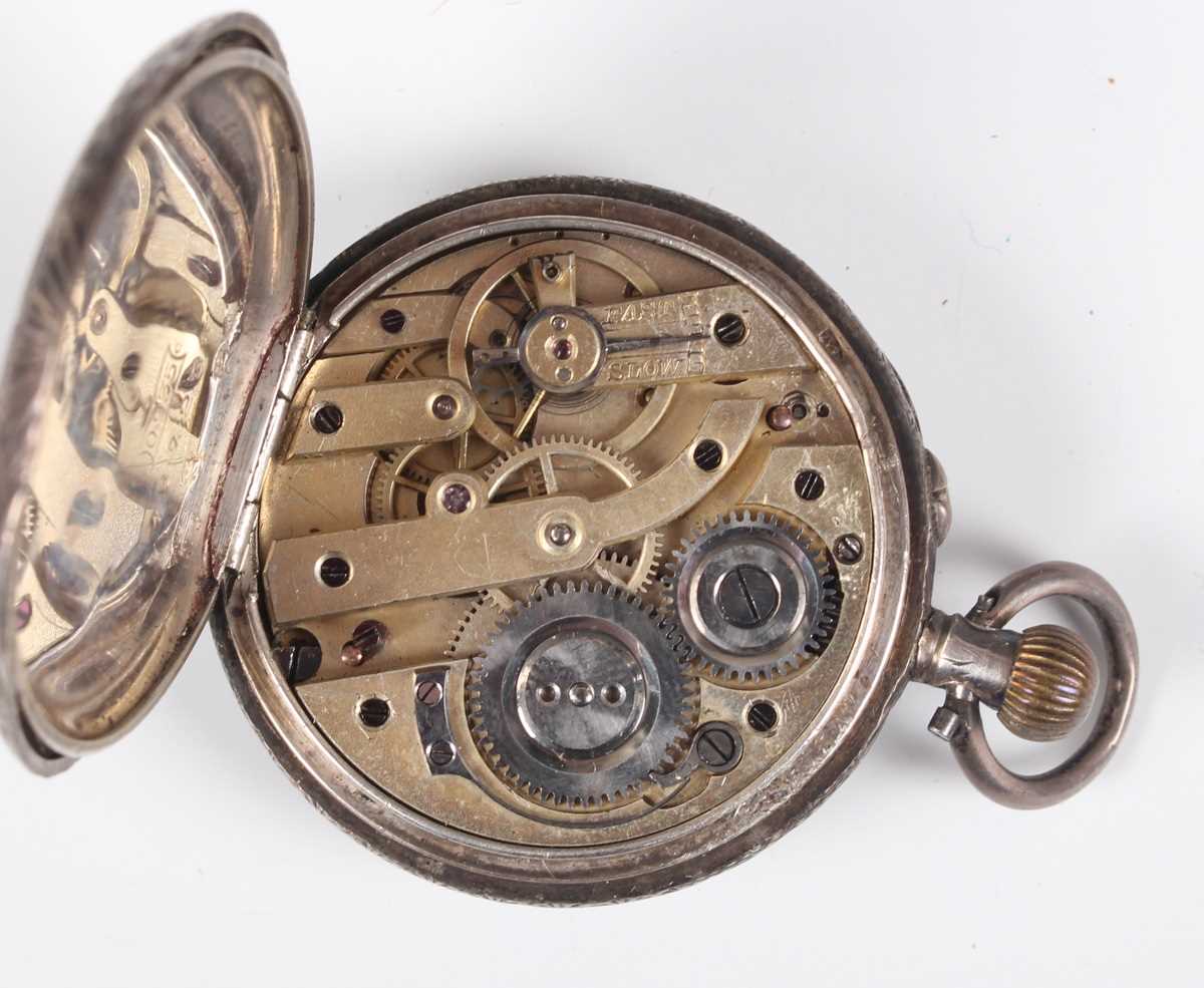 A minute repeating keyless wind strut/travelling clock movement, the jewelled lever movement - Image 15 of 19