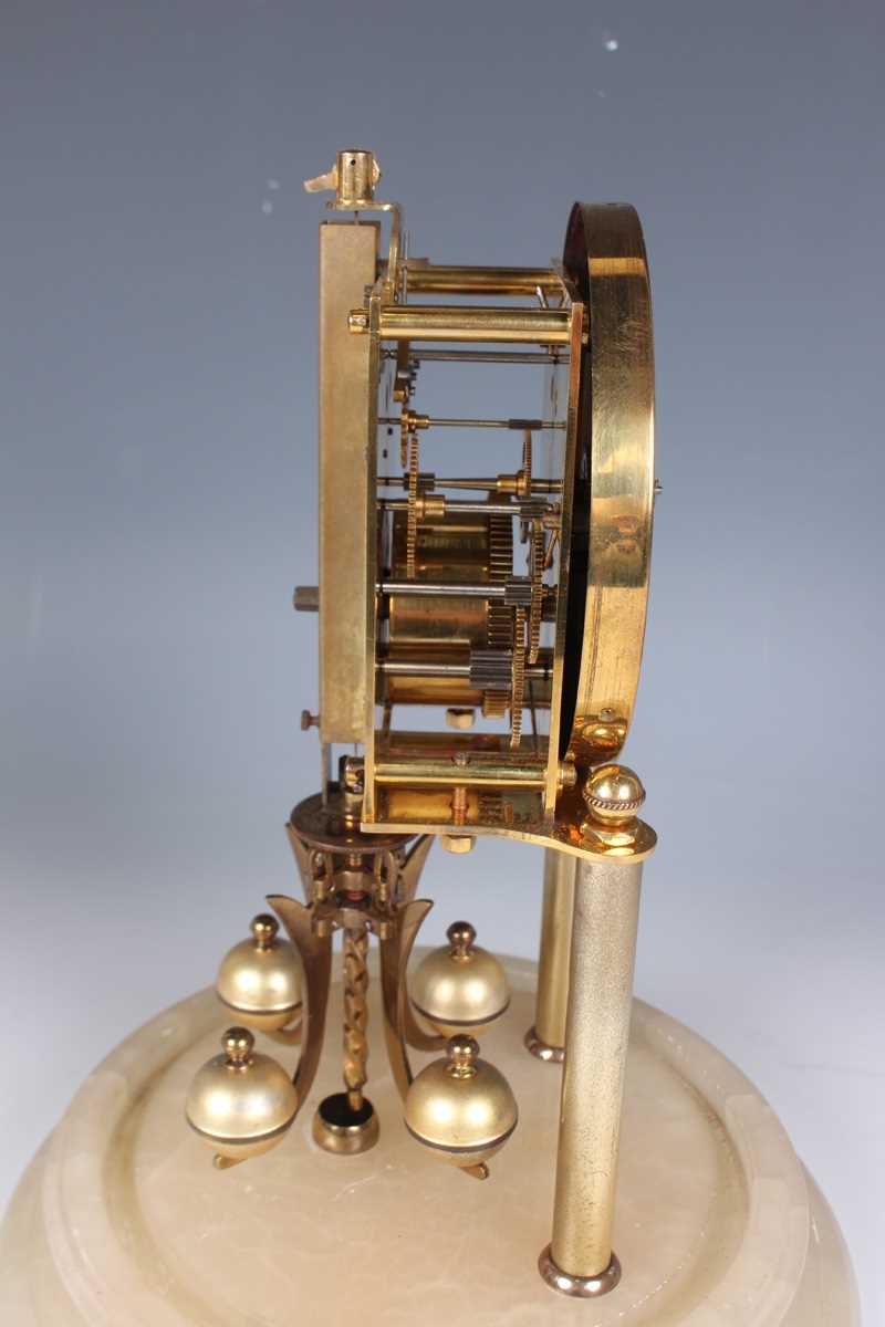 A 20th century brass lantern clock style mantel timepiece, height 24cm, together with a brass - Image 11 of 16