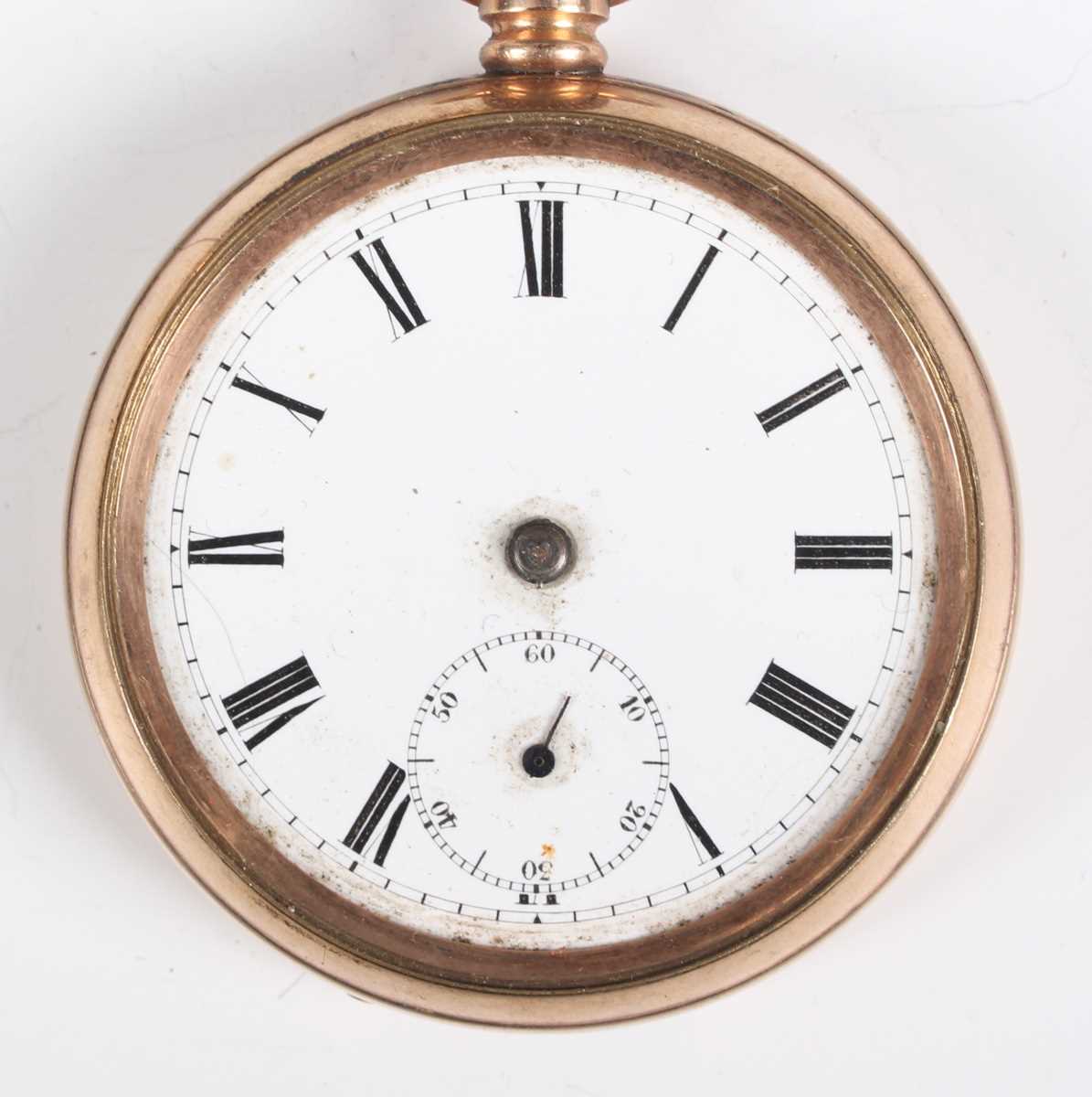 A gilt metal cased keyless wind open faced gentleman's dress pocket watch, the silvered dial with - Bild 24 aus 25