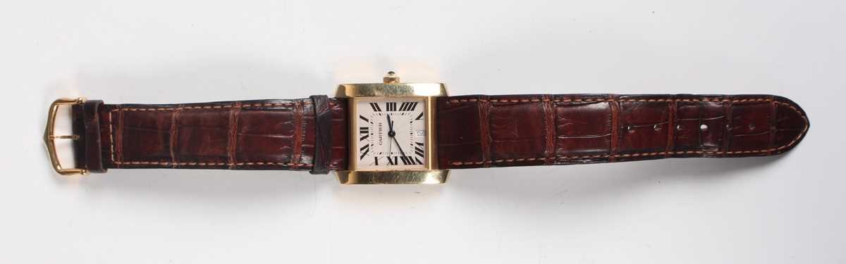 A Cartier Tank Française Automatic 18ct gold cased gentleman's wristwatch, Ref. 1840, with signed - Image 4 of 7