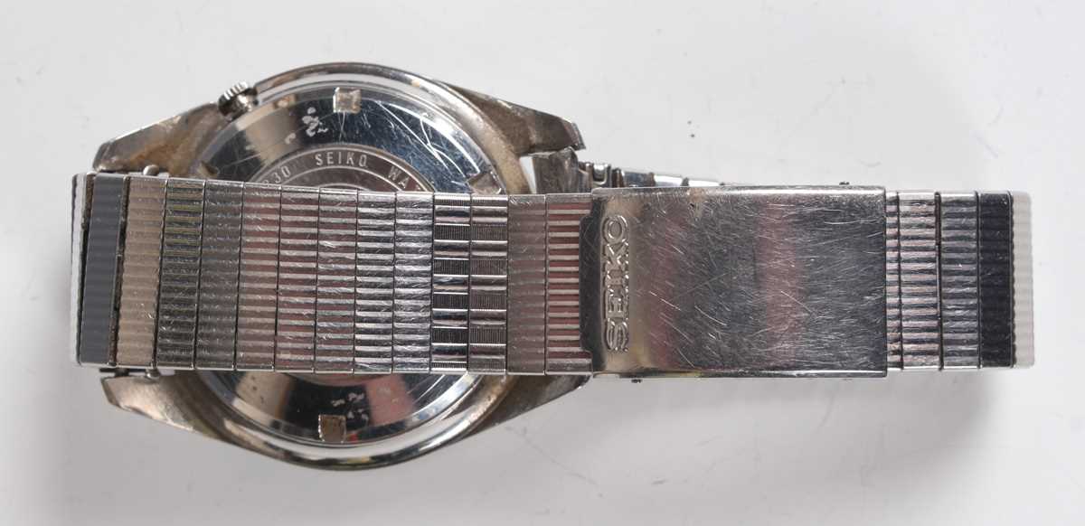 A Seiko Automatic Diashock steel cased gentleman's bracelet wristwatch, Ref 6619-8230, circa 1967, - Image 9 of 10