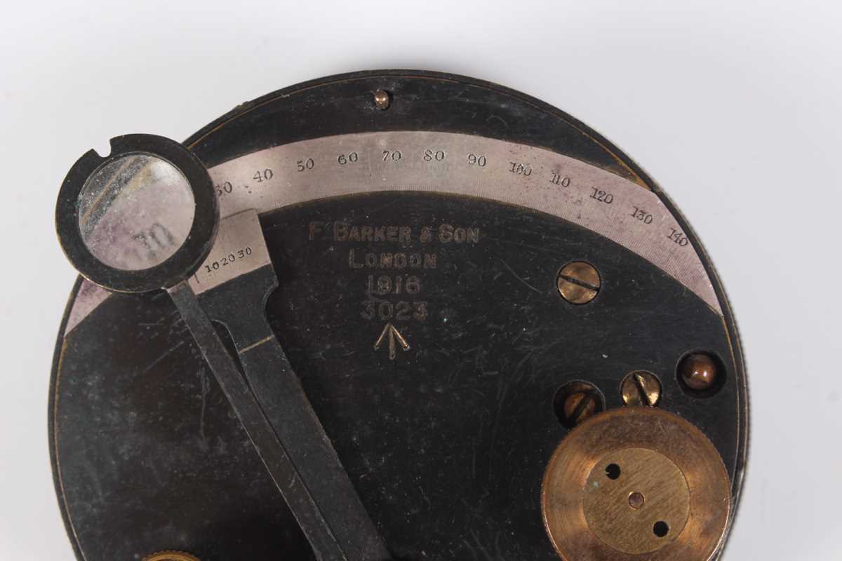 A late 19th century gilt brass pocket barometer altimeter, the silvered dial with semicircular - Image 7 of 13