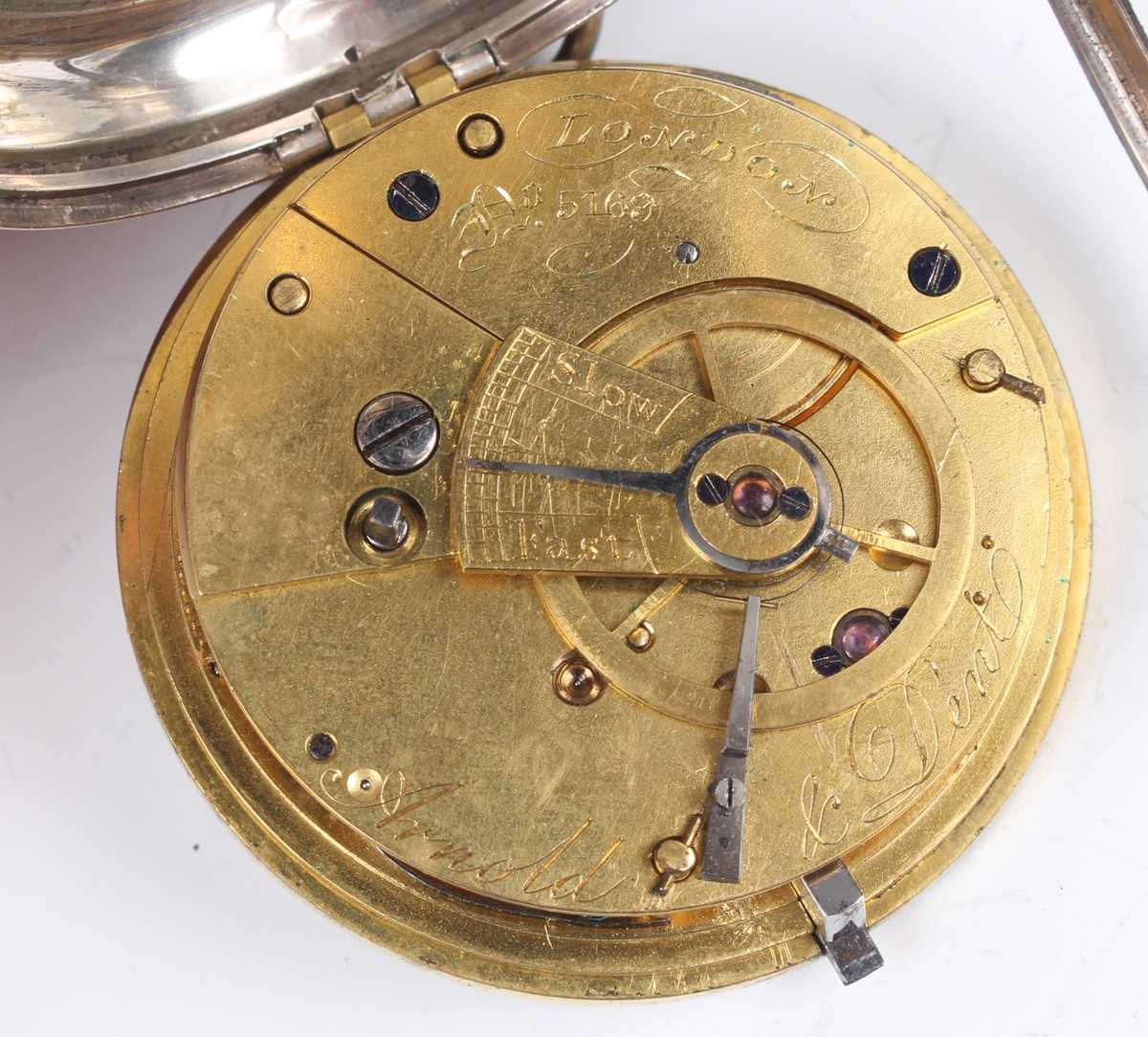 An Arnold & Dent silver cased keywind open-faced gentleman’s pocket watch, the gilt fusee movement - Bild 11 aus 24