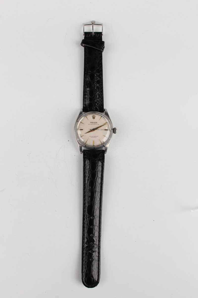 A Rolex Oyster-Perpetual steel cased gentleman's wristwatch, Ref. 6565, circa 1957, with signed - Image 7 of 8