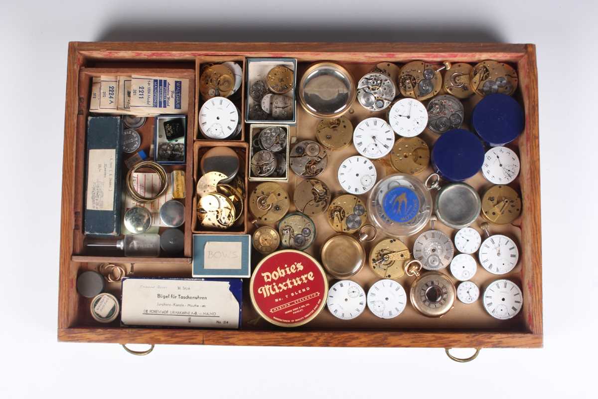 A large collection of pocket watch cases, movements and dials, including numerous Waltham examples - Image 4 of 11