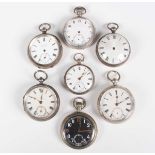 A Victorian silver cased keywind open faced gentleman's pocket watch with gilt fusee movement, the