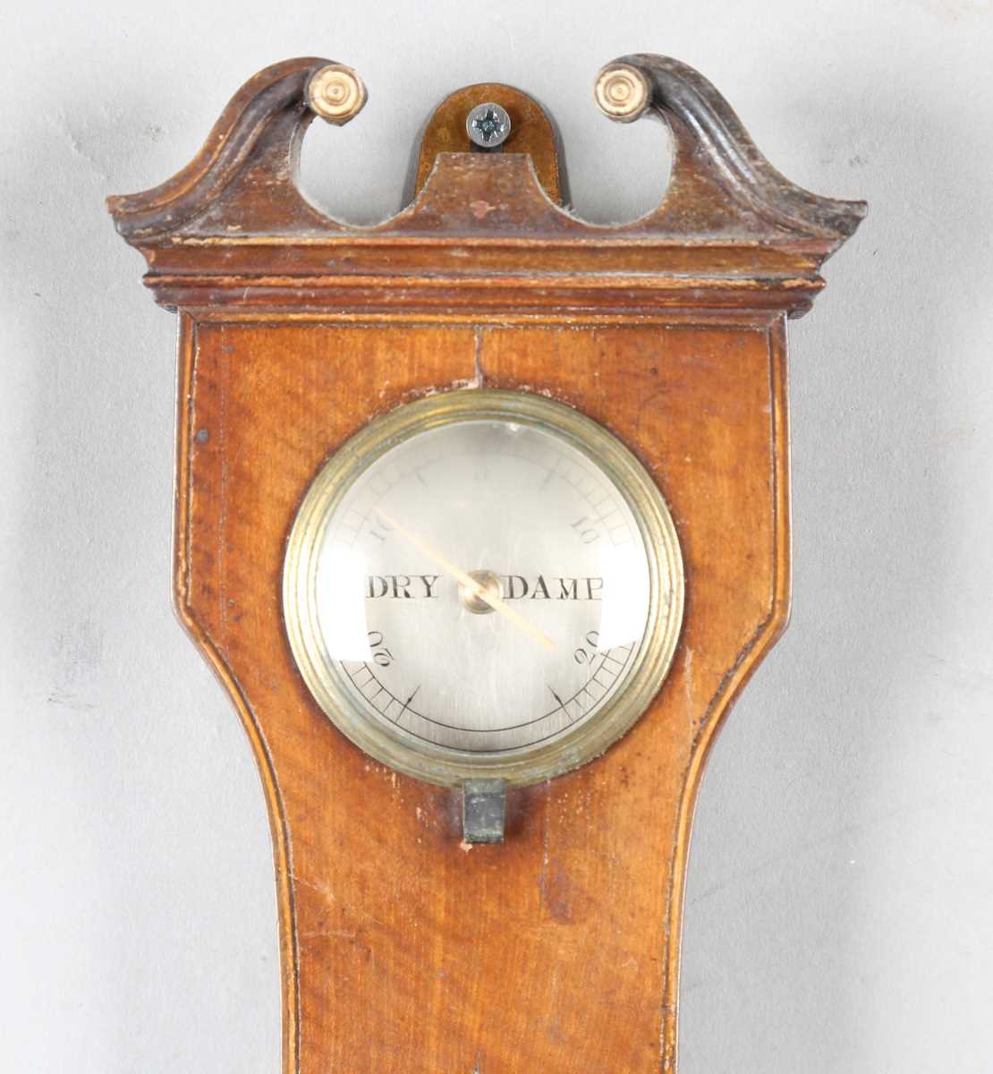 An early 19th century mahogany wheel barometer with silvered dial, inscribed 'Lione & Somalvico 14 - Image 4 of 7