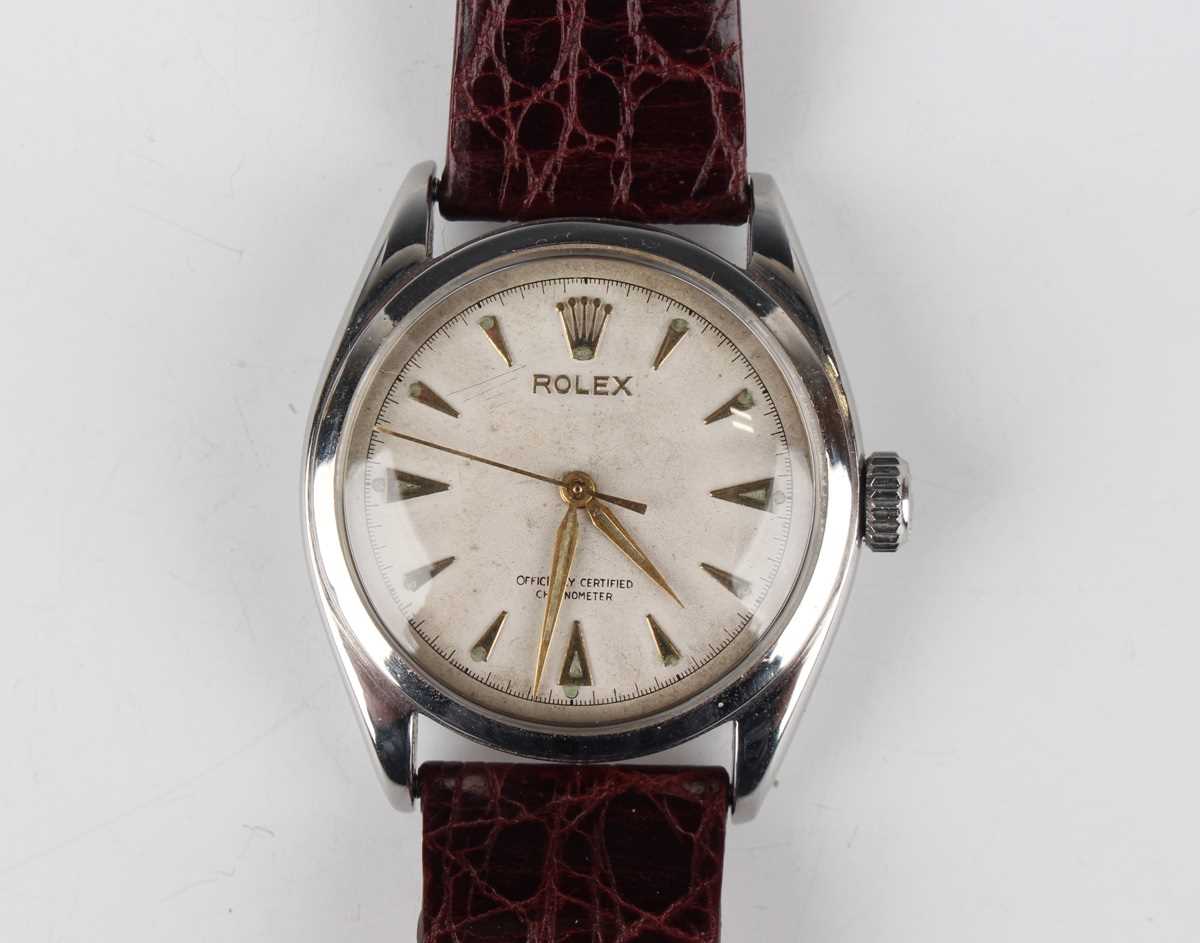 A Rolex Perpetual Chronometer steel cased gentleman's wristwatch, Ref. 6084, circa 1953, the