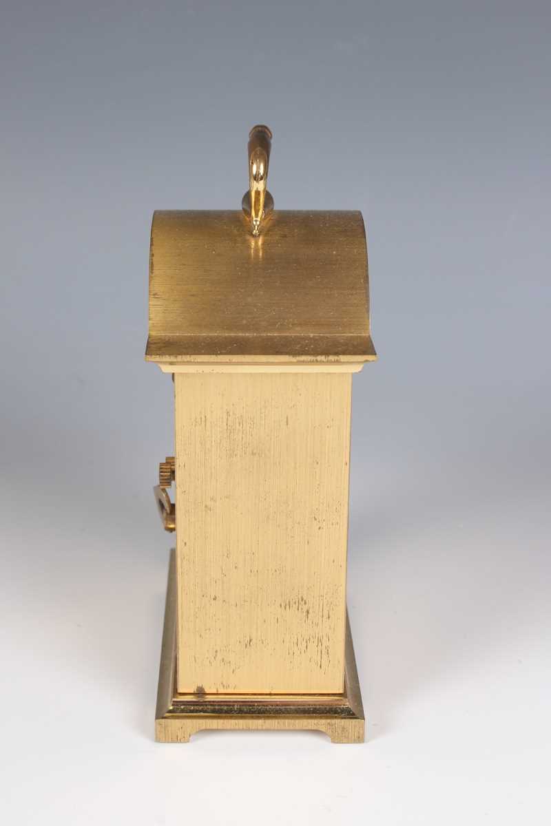 A Swiza gilt brass mantel timepiece with eight day movement, height 13cm, together with a Looping - Image 5 of 14