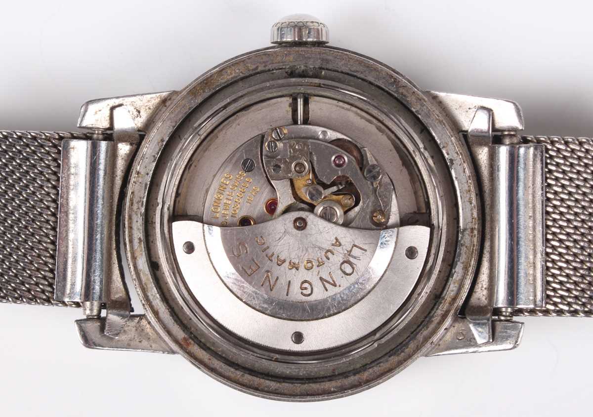 A Longines Automatic Conquest stainless steel circular cased gentleman's wristwatch, circa 1957, the - Bild 3 aus 7