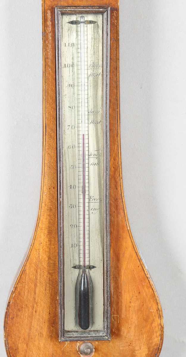 An early 19th century mahogany wheel barometer with silvered dial, inscribed 'Lione & Somalvico 14 - Image 3 of 7