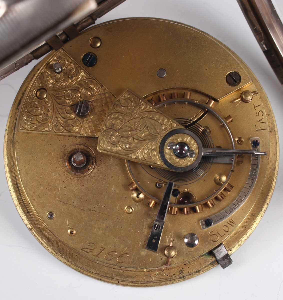 A silver cased keywind open-faced gentleman’s pocket watch, the gilt fusee lever movement - Image 4 of 10