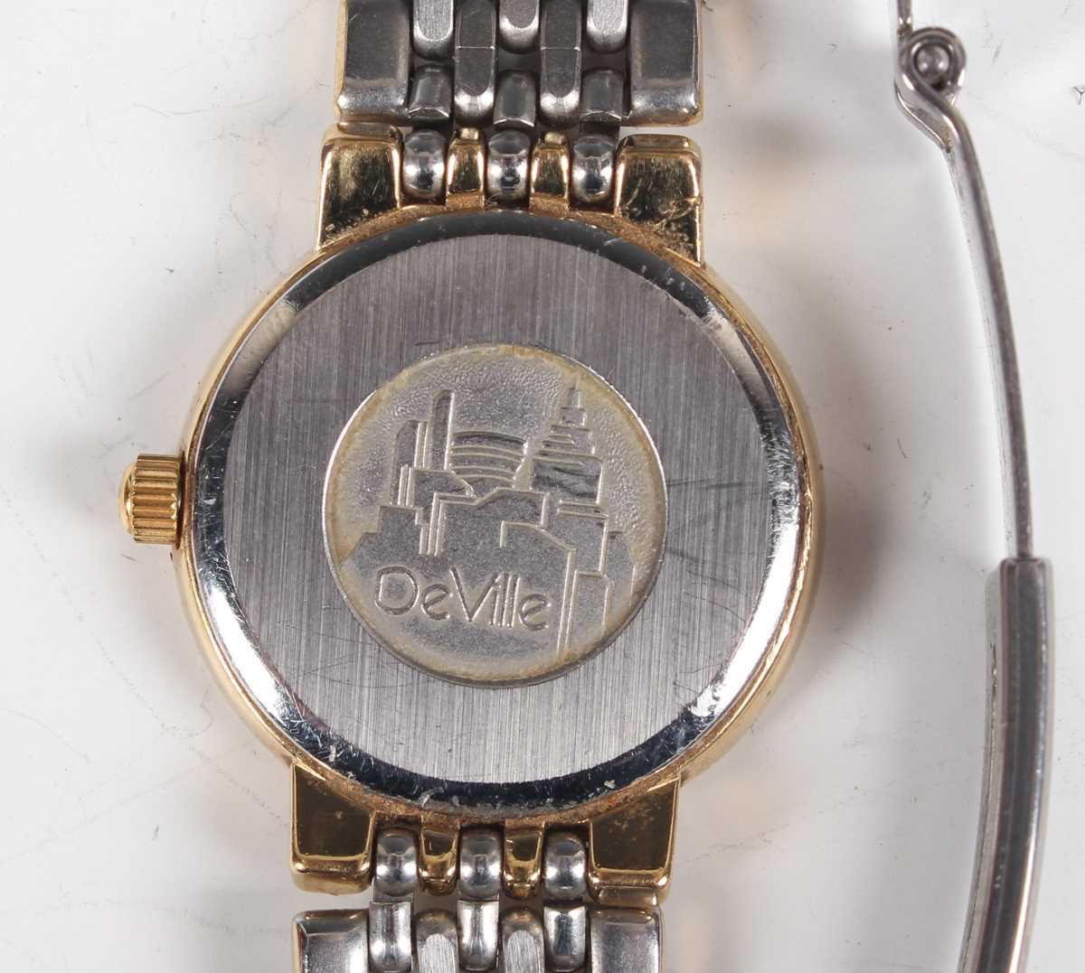 An Omega De Ville steel and gilt lady's bracelet wristwatch with signed dial, the bracelet with - Image 2 of 5