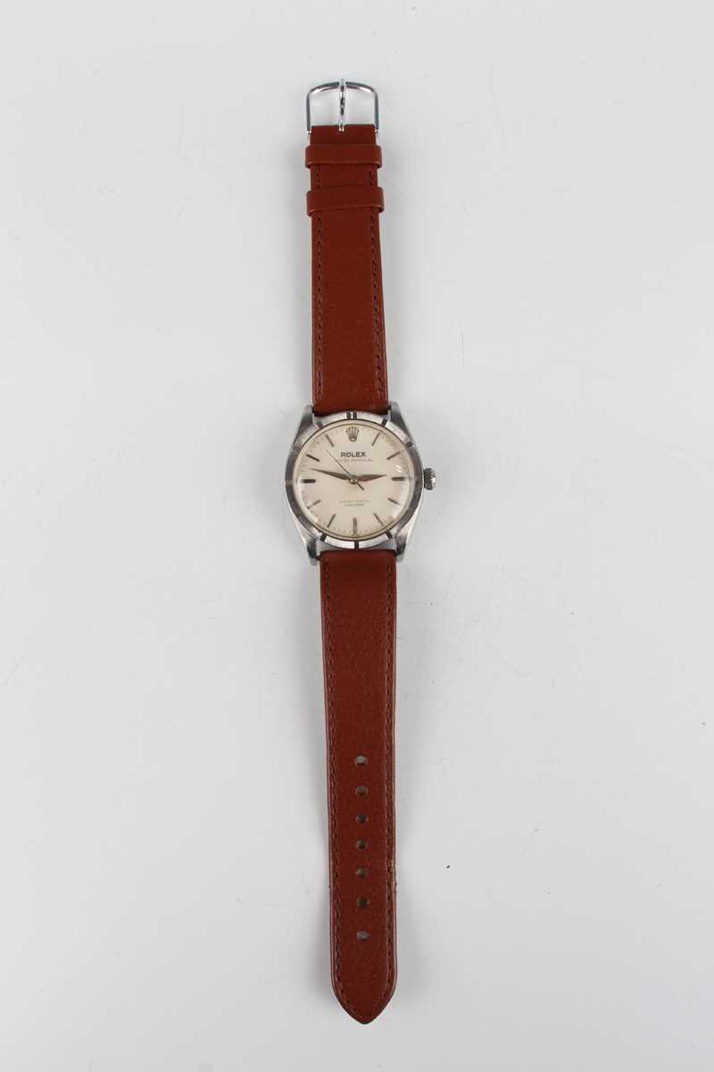 A Rolex Oyster-Perpetual steel cased gentleman's wristwatch, Ref. 6569, circa 1957, with signed - Image 7 of 7