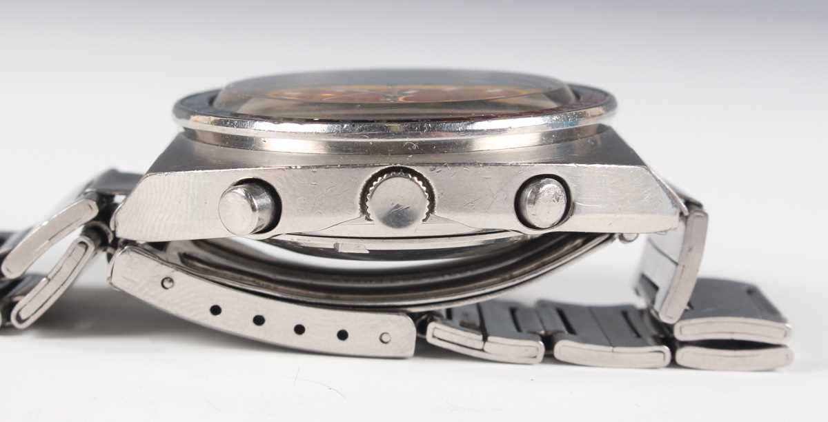 A Seiko 'Pogue' Chronograph Automatic stainless steel gentleman's bracelet wristwatch, Ref. 6139- - Bild 6 aus 7