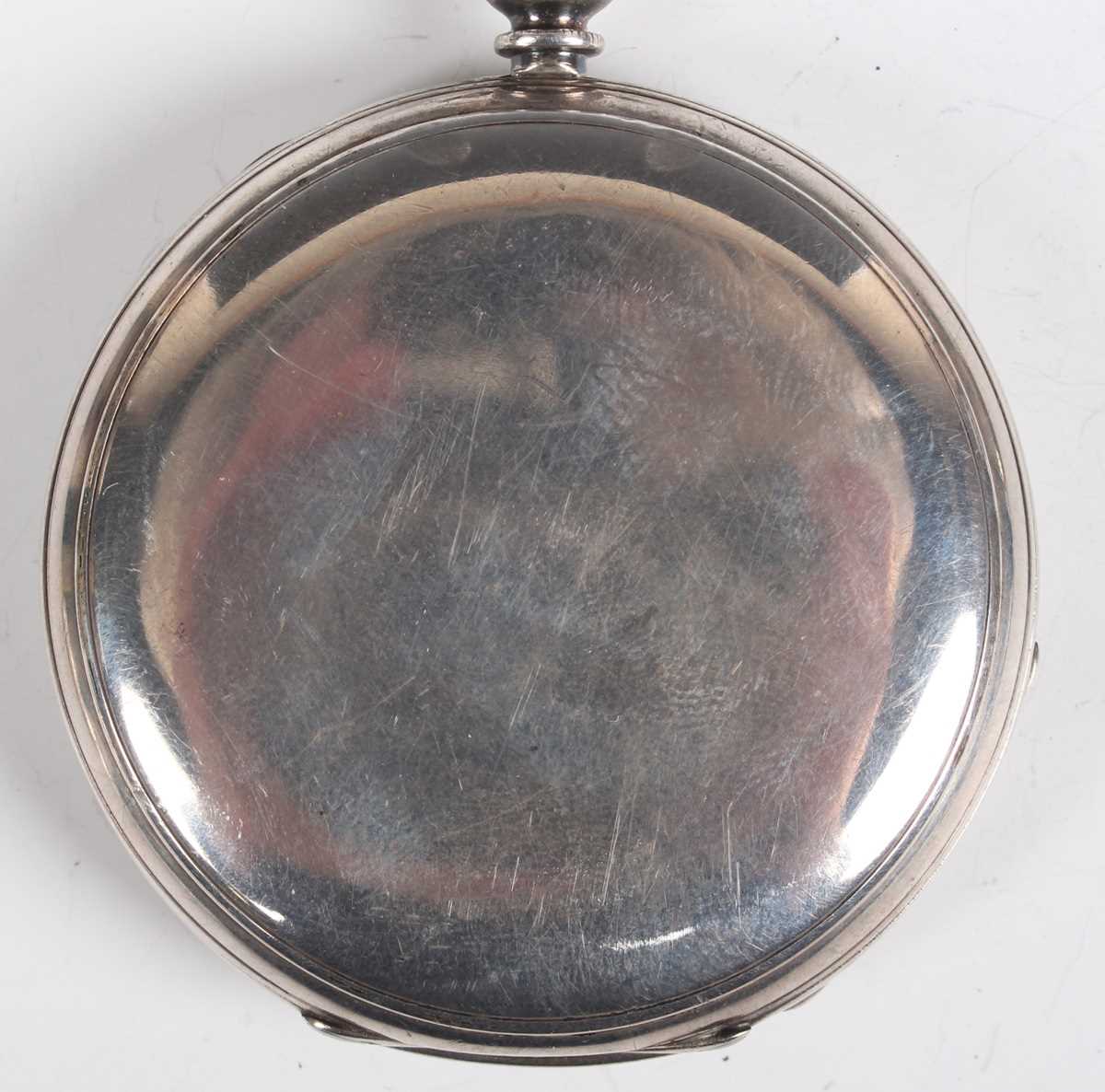 A late Victorian silver hunting cased keywind gentleman's pocket watch, the gilt three-quarter plate - Image 5 of 11