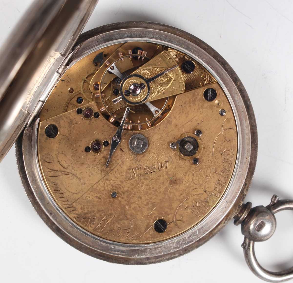 A silver cased keyless wind open faced gentleman's pocket watch, the dial detailed 'Johann Jorgo - Image 26 of 31