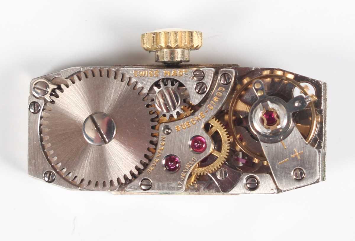 A Bueche-Girod 18ct gold lady’s bracelet wristwatch with signed square silvered dial with baton hour - Image 2 of 8