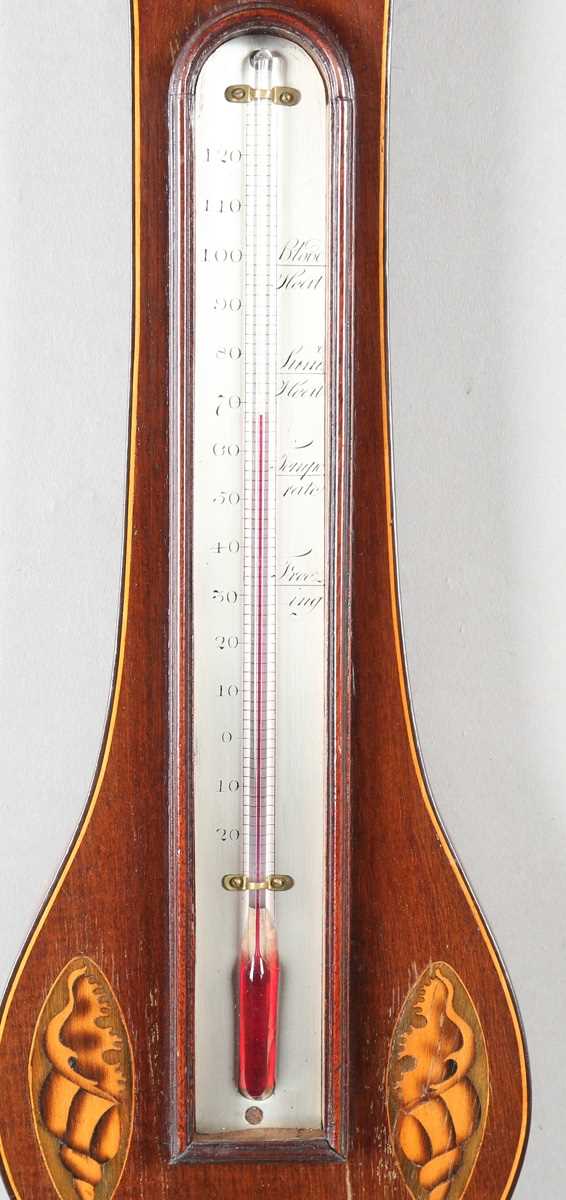 An early 19th century mahogany wheel barometer with silvered dial, inscribed 'Lione & Somalvico 14 - Image 6 of 7