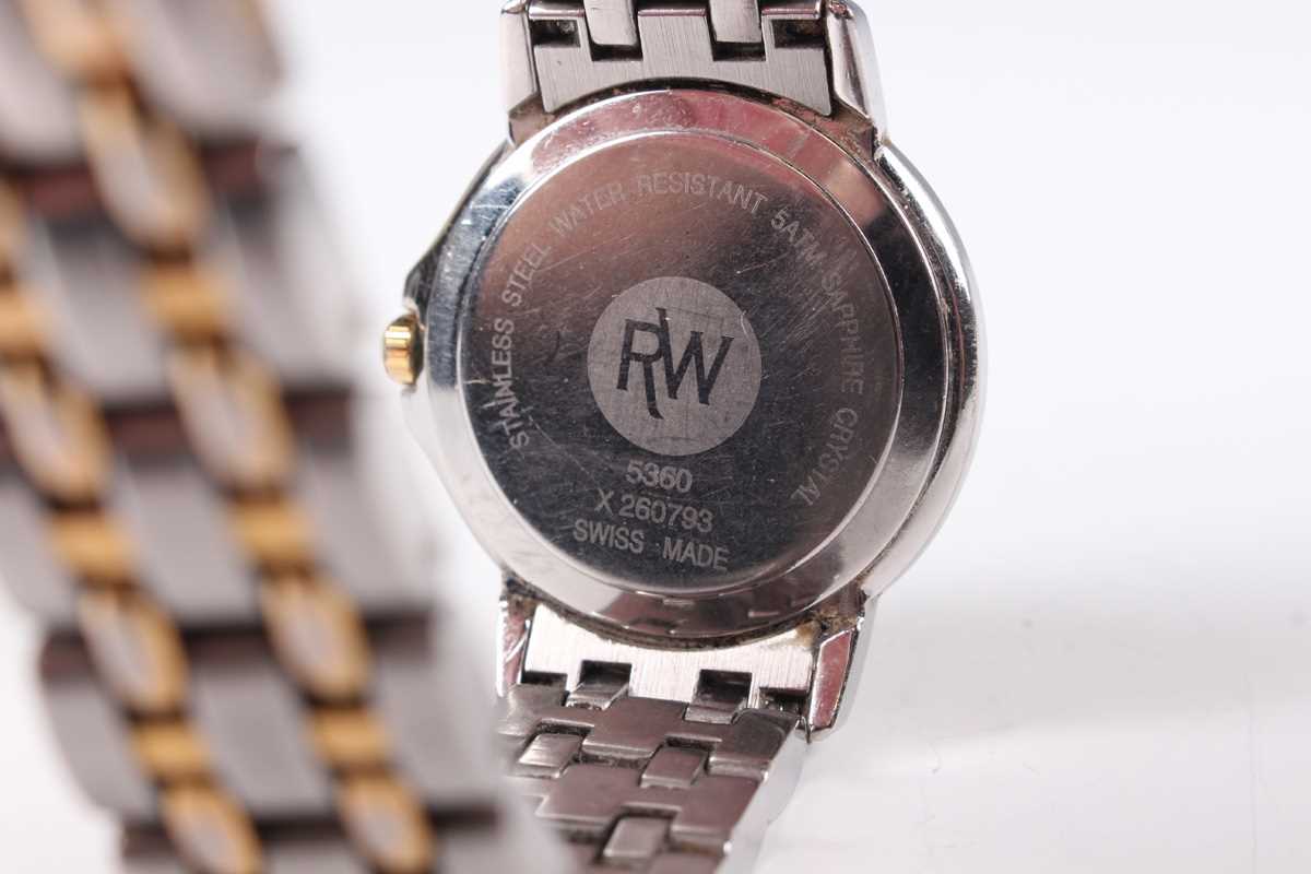 A Raymond Weil Tango steel and gilt gentleman's bracelet wristwatch with quartz movement, the signed - Bild 11 aus 13