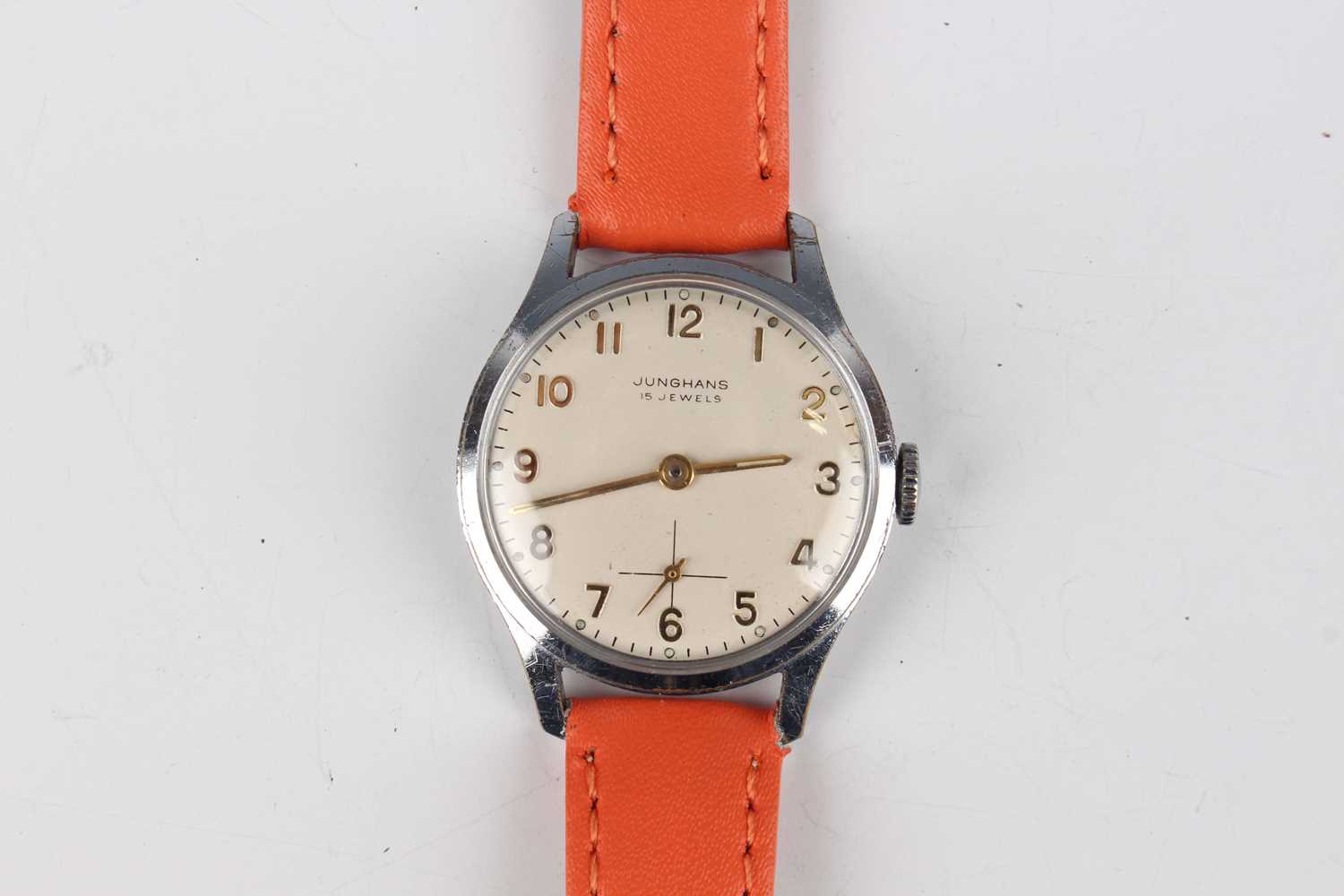 A Junghans military style chrome plated and steel backed circular cased gentleman's wristwatch, - Image 12 of 21