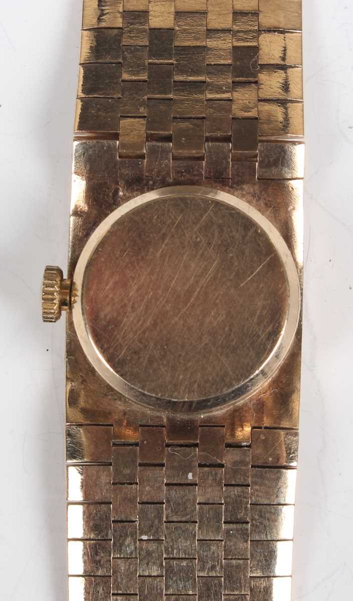 A Bueche-Girod 9ct gold bracelet wristwatch, the signed oval bark textured dial with black Roman - Image 4 of 6