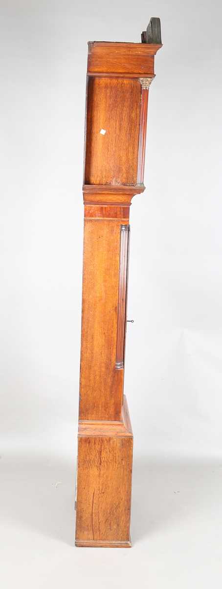 A George III oak and mahogany longcase clock with eight day movement striking on a bell, the 13-inch - Image 8 of 11