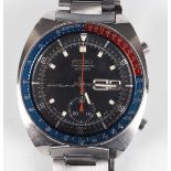 A Seiko Chronograph Automatic stainless steel gentleman's bracelet wristwatch, Ref. 6139-6000, circa