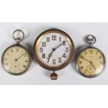 A Cyma MoD issue chrome plated base metal cased keyless wind open-faced gentleman's pocket watch,