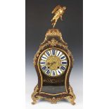 An 18th century French boulle cased bracket clock and bracket, the clock with eight day movement