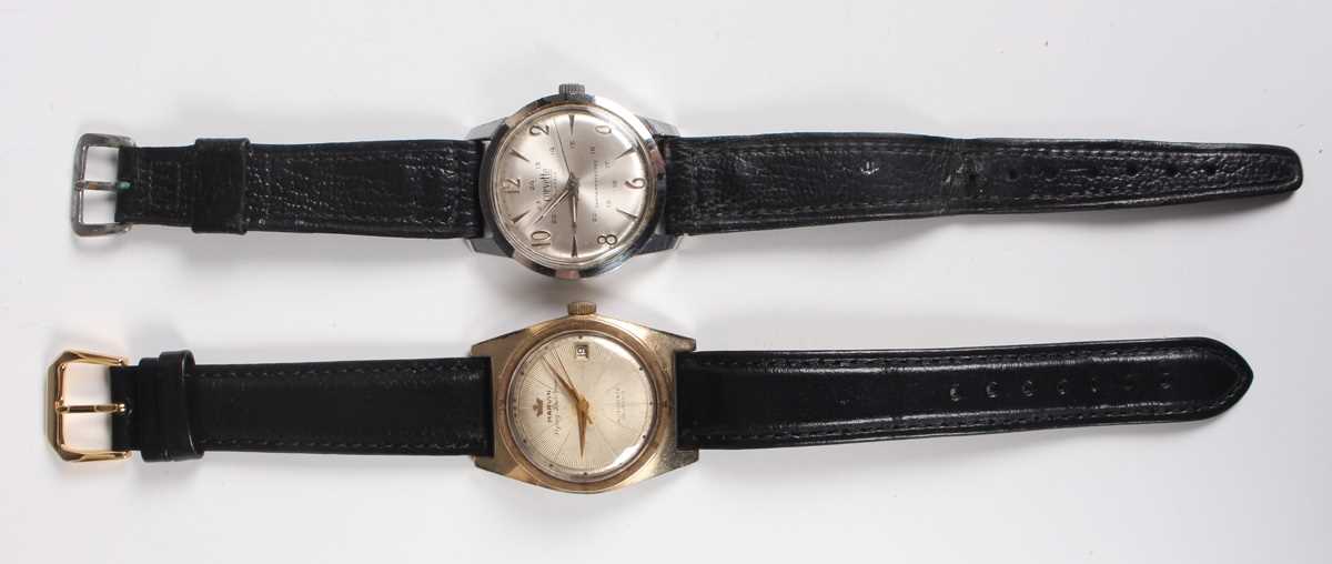 A Marvin Flying Dutchman Autodate gilt metal fronted and steel backed gentleman's wristwatch with - Image 11 of 11