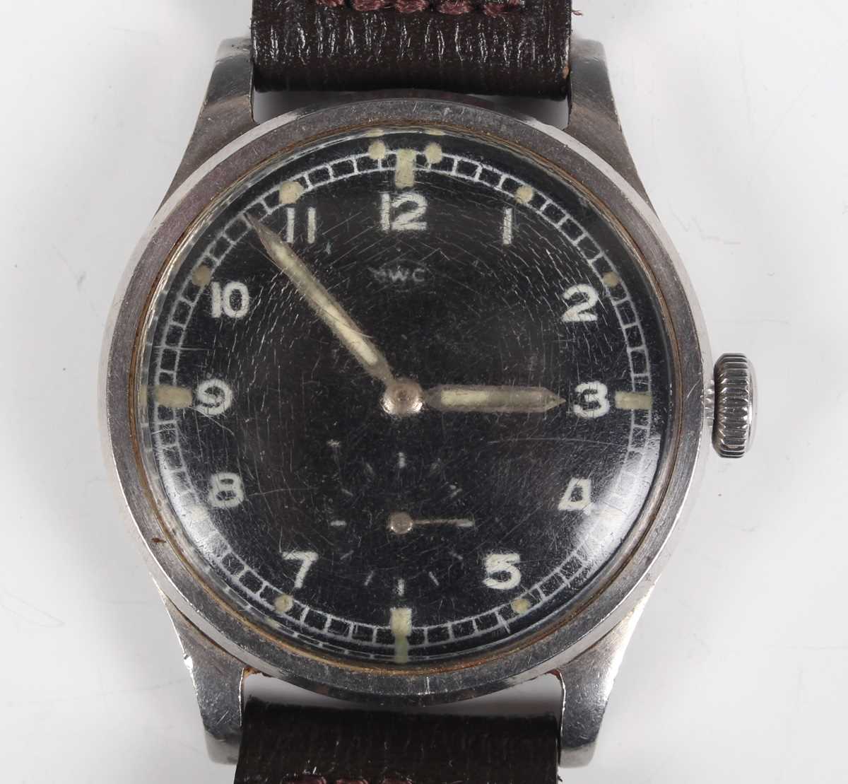 An International Watch Co (IWC) steel cased gentleman's wristwatch, circa 1943-44, the signed and