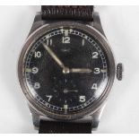 An International Watch Co (IWC) steel cased gentleman's wristwatch, circa 1943-44, the signed and