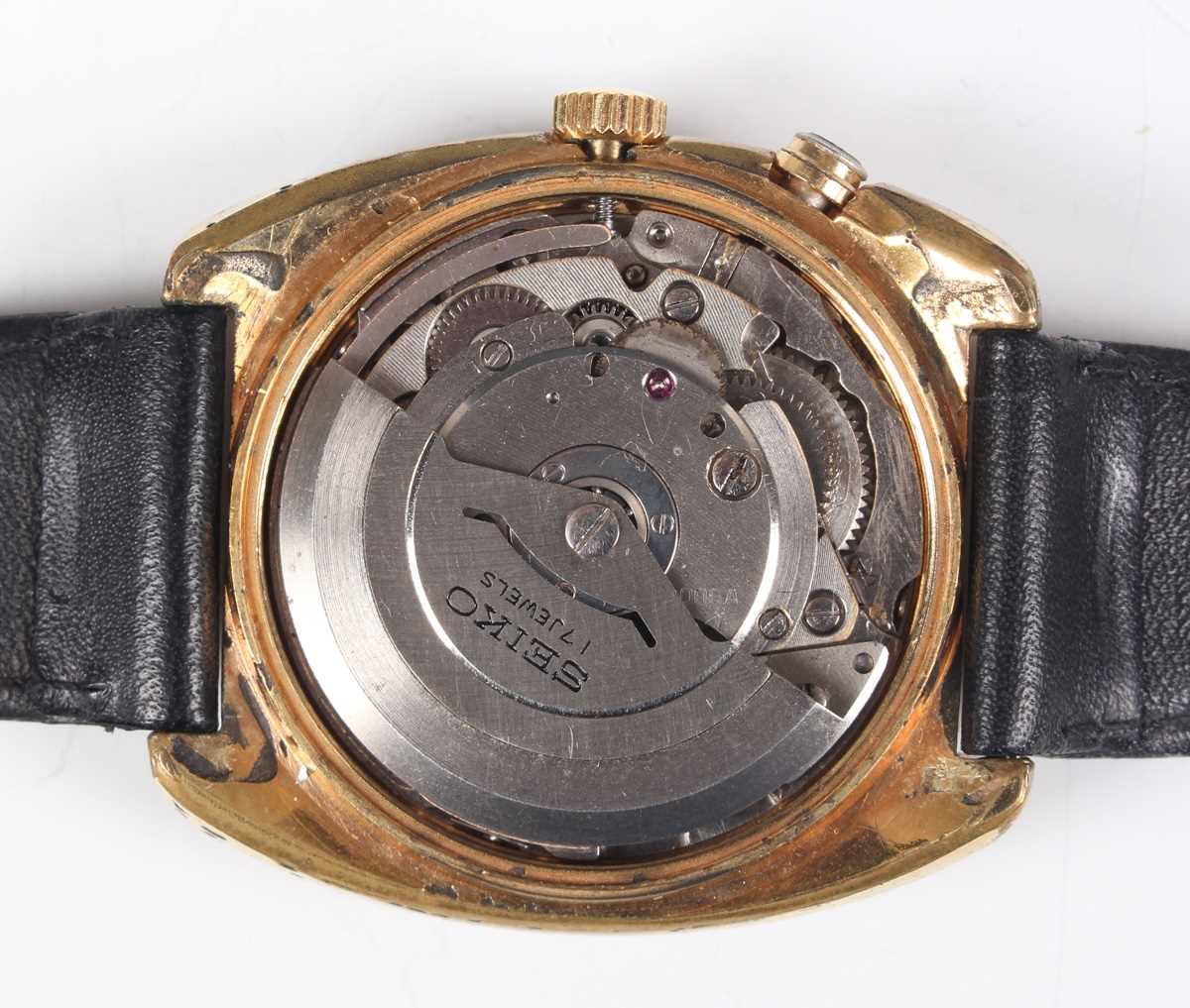 A Seiko Bell-Matic gilt metal fronted and steel backed gentleman's wristwatch, Ref. 4006-6031, circa - Image 3 of 6