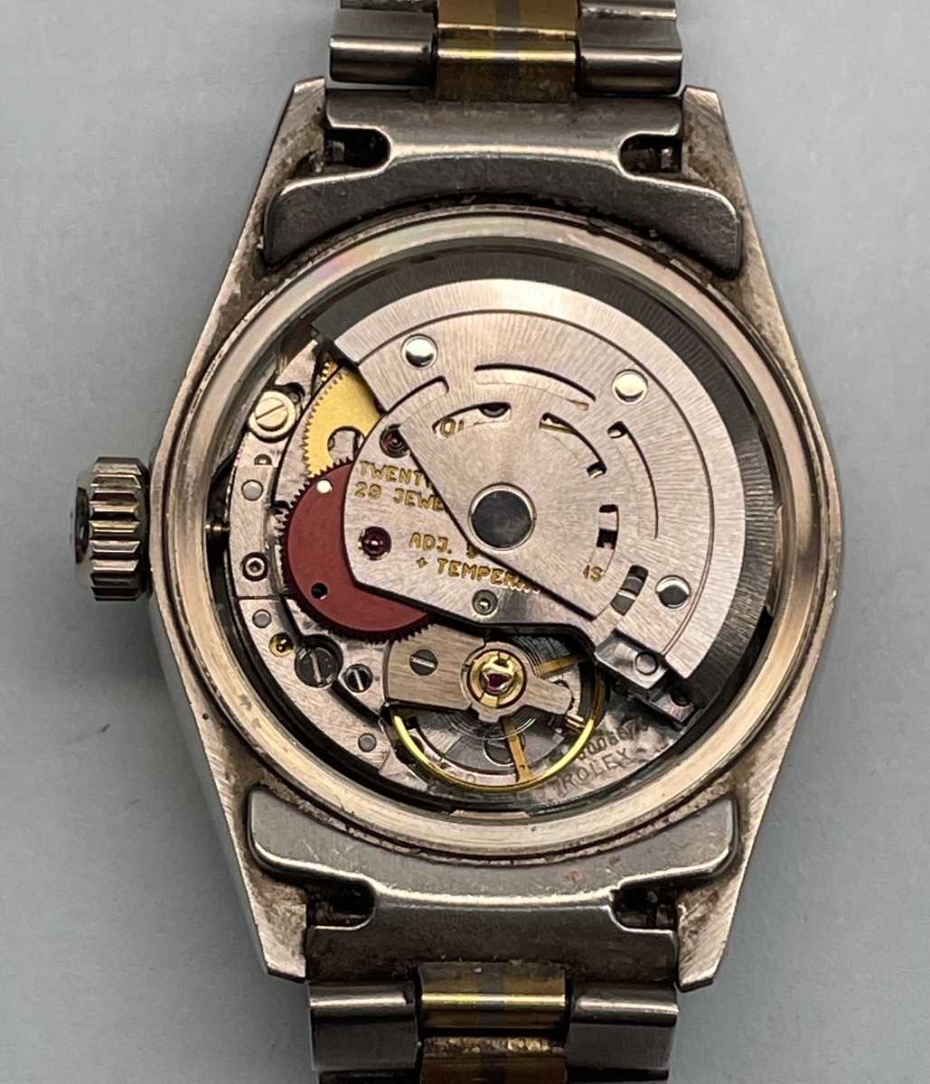 A Rolex Oyster Perpetual Datejust 18ct three colour gold and diamond set lady's bracelet wristwatch, - Bild 10 aus 11
