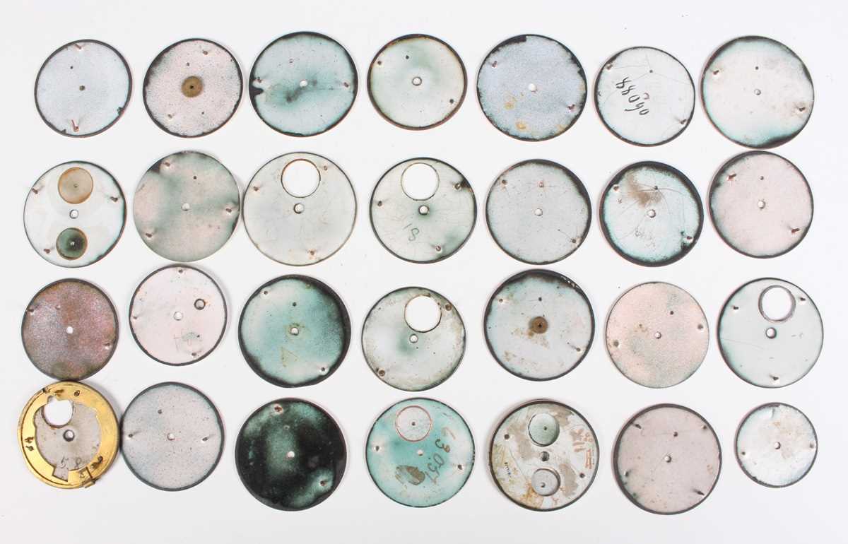 A collection of eighty white enamelled pocket watch dials, 18th century and later, some signed, - Image 4 of 8