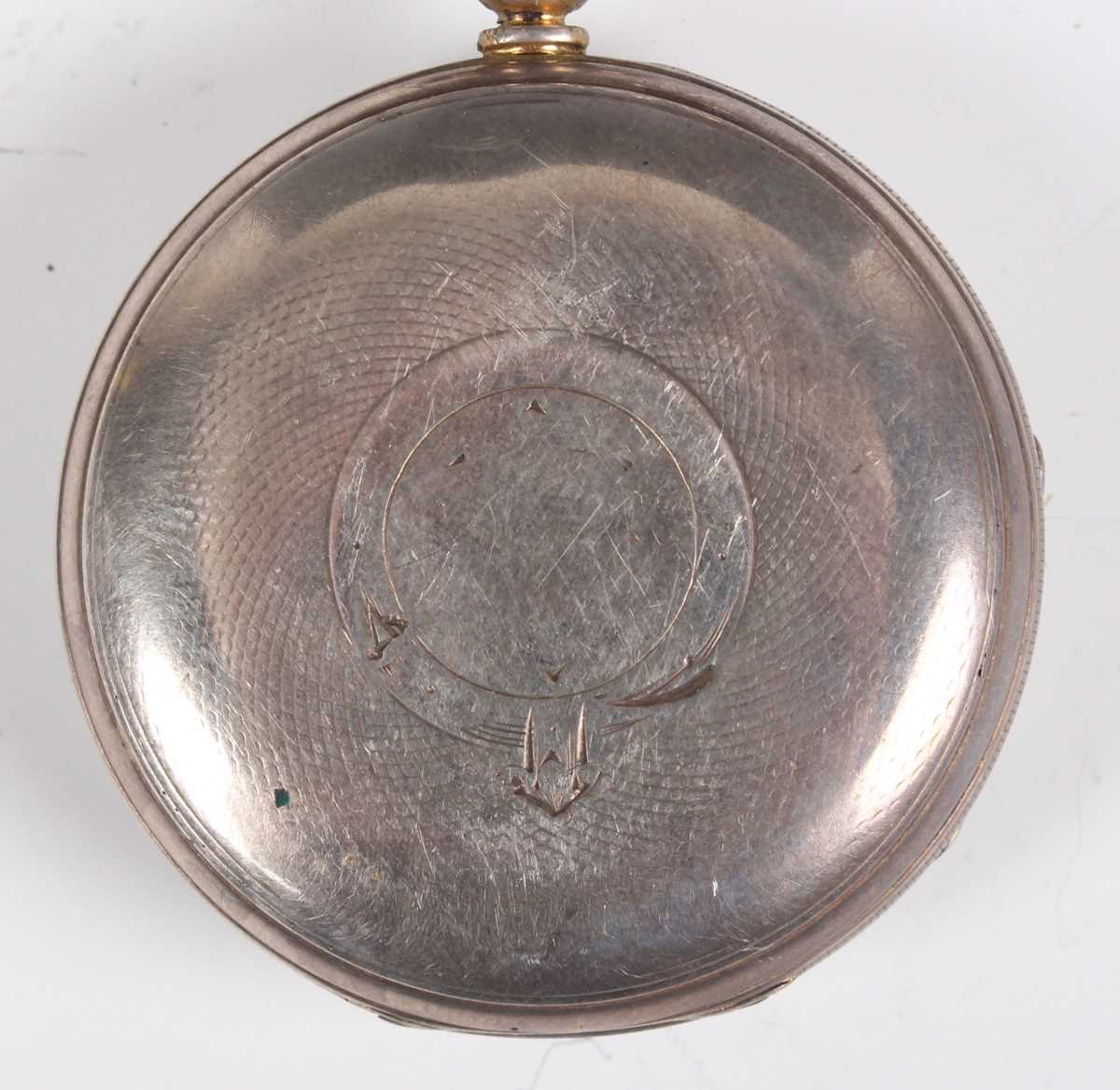 A Victorian silver cased keywind open faced gentleman's pocket watch with gilt fusee movement, the - Bild 13 aus 19