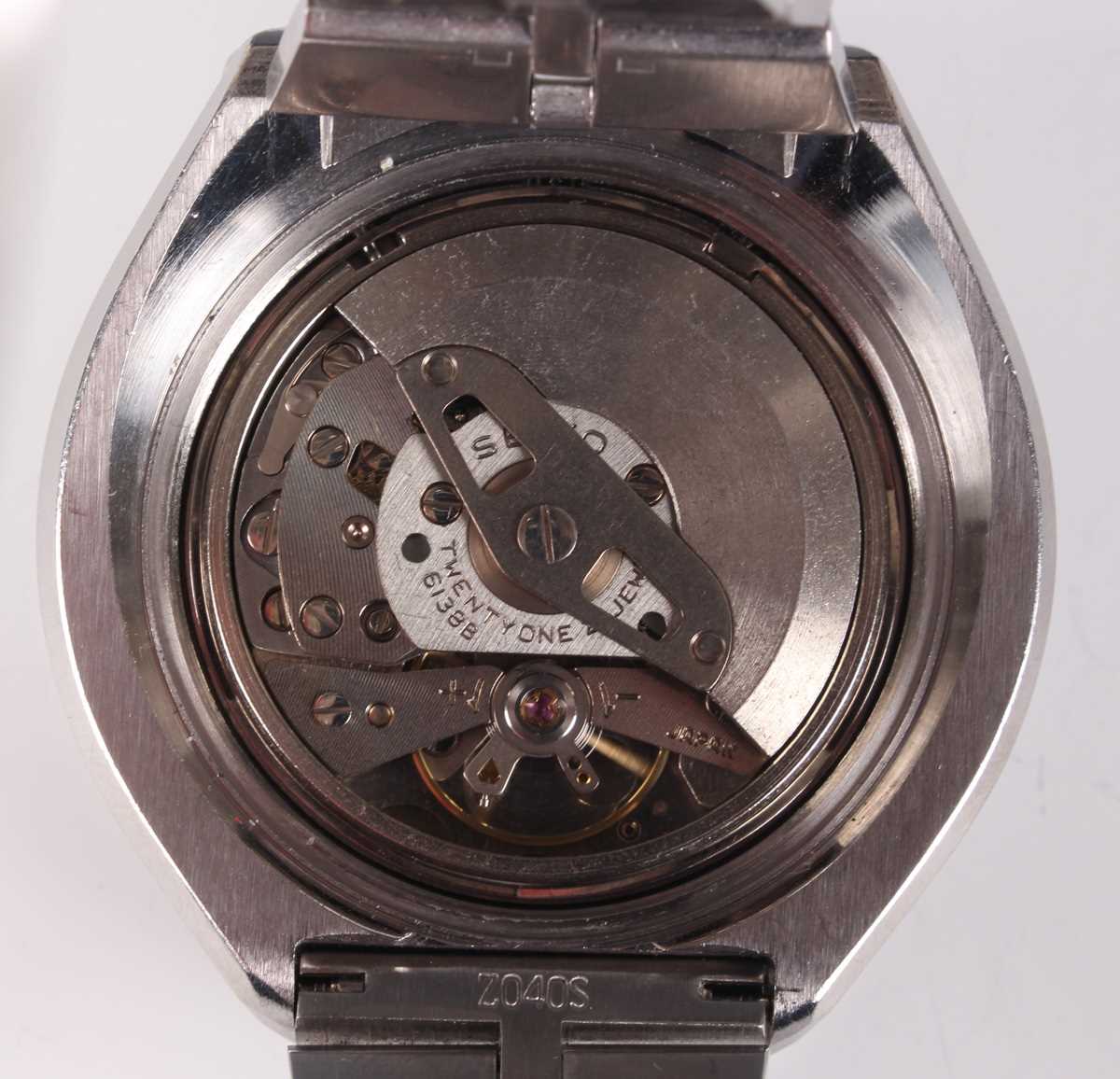 A Seiko 'Bullhead' Chronograph Automatic stainless steel gentleman's bracelet wristwatch, Ref 6138- - Image 3 of 7