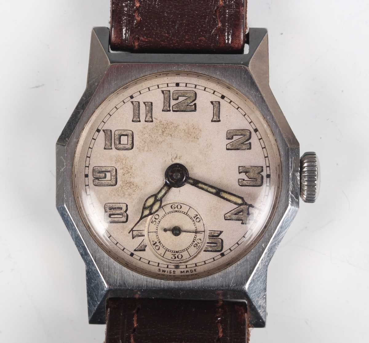 A Lanco chronograph gilt metal fronted and steel backed gentleman's wristwatch with unsigned - Bild 7 aus 14
