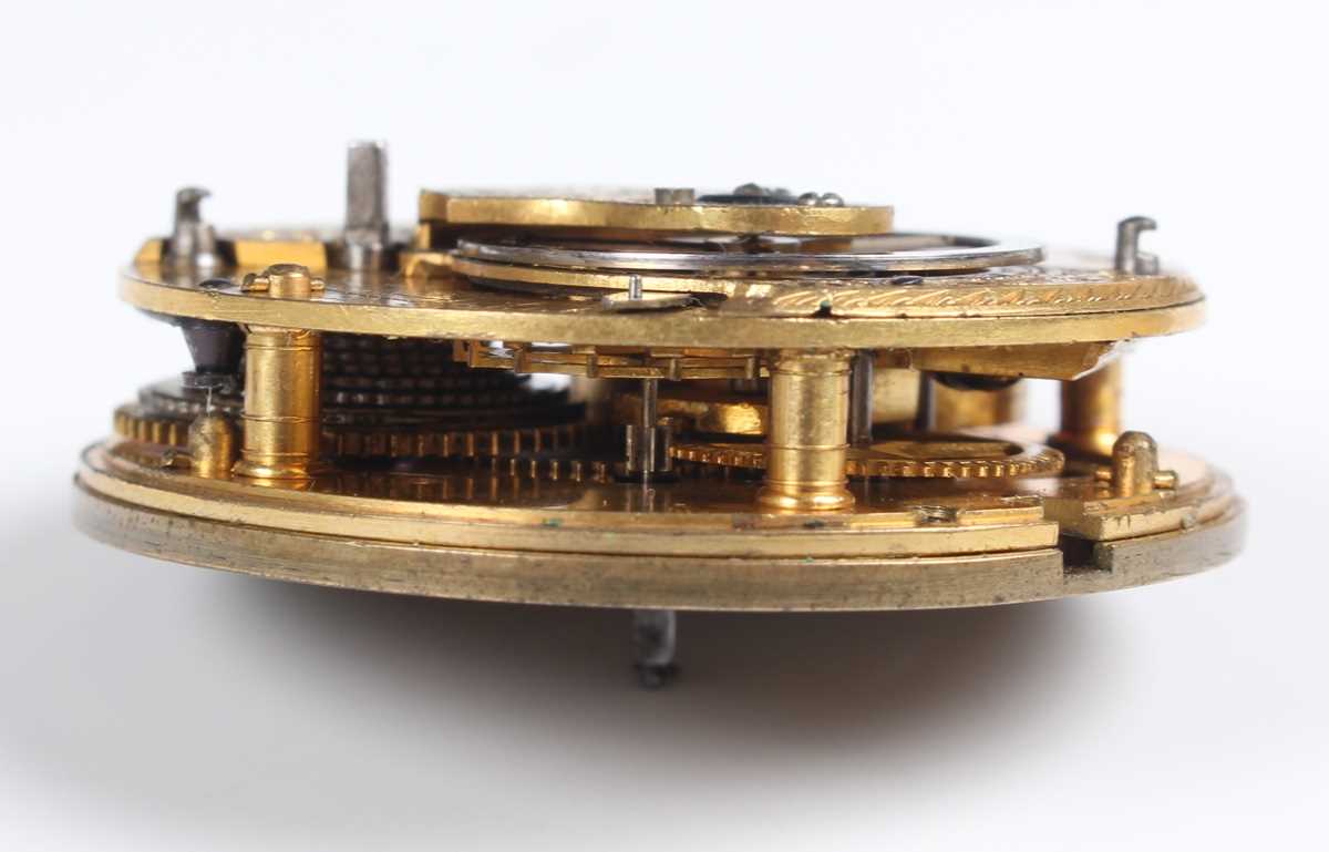 Three 18th century French gilt fusee pocket watch movements, each signed, including 'Michau a Paris' - Bild 7 aus 38