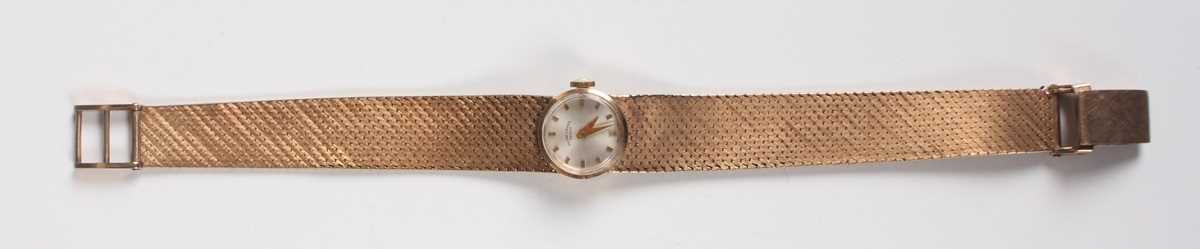 A Favre-Leuba 9ct gold lady's bracelet wristwatch, the signed silvered dial with gilt baton hour - Image 6 of 6