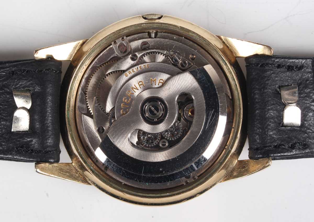 An Eterna-matic gilt metal fronted and steel backed circular cased gentleman's wristwatch with - Bild 2 aus 8