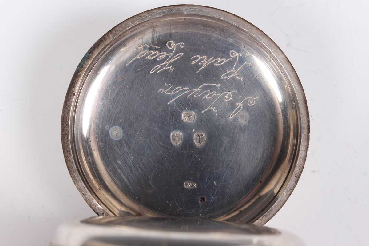 A J.W. Benson London silver cased keywind open-faced gentleman’s pocket watch, the gilt jewelled - Image 11 of 14