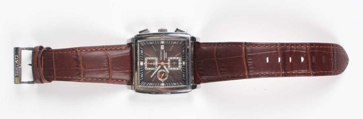 A Seiko Chronograph 100M stainless steel cased gentleman's wristwatch, Ref. 7T92-0H50, with quartz - Image 4 of 6
