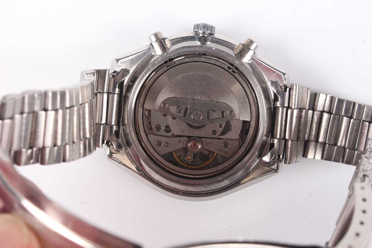A Seiko Kakume Speed-Timer stainless steel gentleman's bracelet wristwatch, Ref. 6138-0030, circa - Image 2 of 6